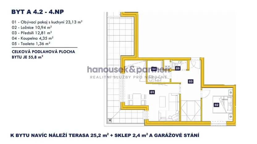 Prodej bytu 2+kk, Vrchlabí, Pražská, 55 m2