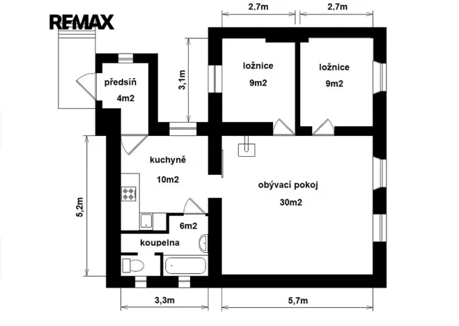 Pronájem bytu 3+1, Zákolany, 75 m2