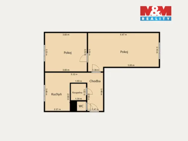 Prodej bytu 2+1, Aš, Palackého, 52 m2