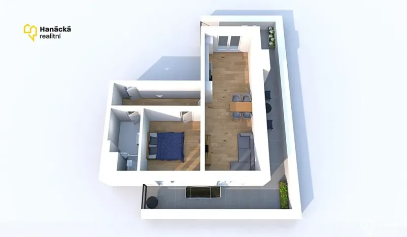 Pronájem bytu 2+kk, Olomouc, Hálkova, 54 m2