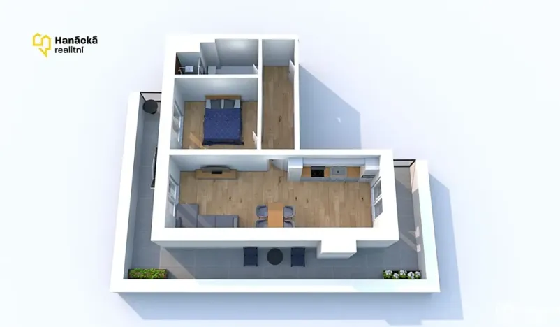 Pronájem bytu 2+kk, Olomouc, Hálkova, 54 m2