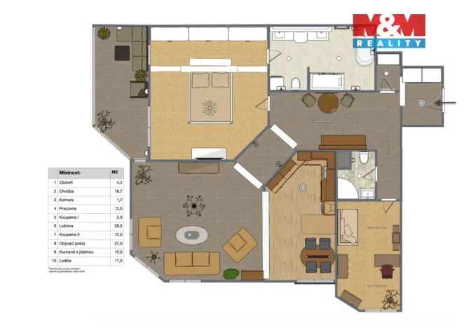 Pronájem bytu 3+kk, Praha - Stodůlky, Volutová, 135 m2