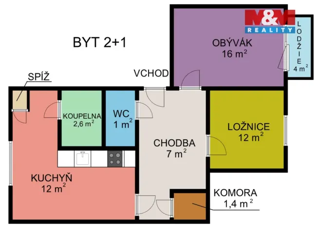 Prodej bytu 2+1, Mohelnice, nám. Kosmonautů, 54 m2
