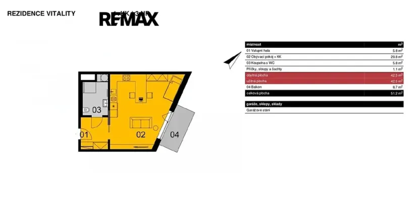 Pronájem bytu 1+kk, Praha - Smíchov, Kobrova, 43 m2
