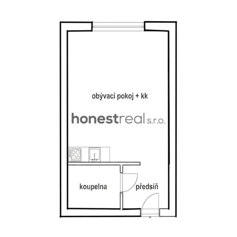 Pronájem bytu 1+kk, Brno, Nadační, 36 m2