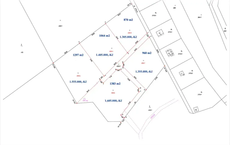 Prodej pozemku pro bydlení, Morašice, 870 m2