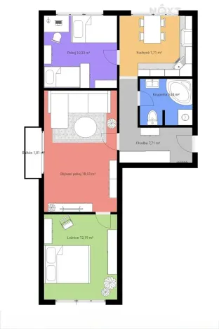 Prodej bytu 3+1, Kájov, Májová, 62 m2