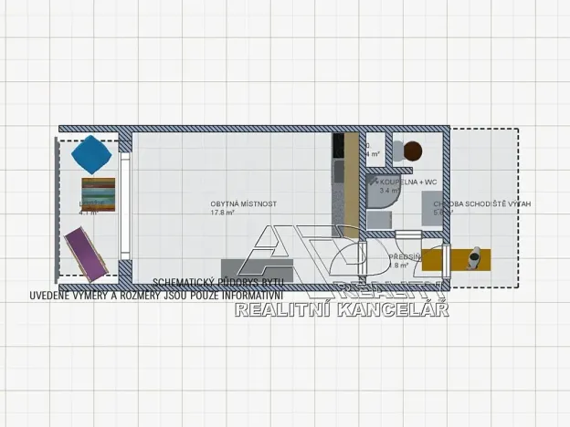 Pronájem bytu 1+kk, České Budějovice, 23 m2