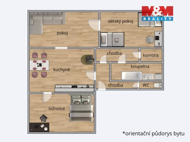 Prodej bytu 3+1, Volary, Náměstí, 96 m2