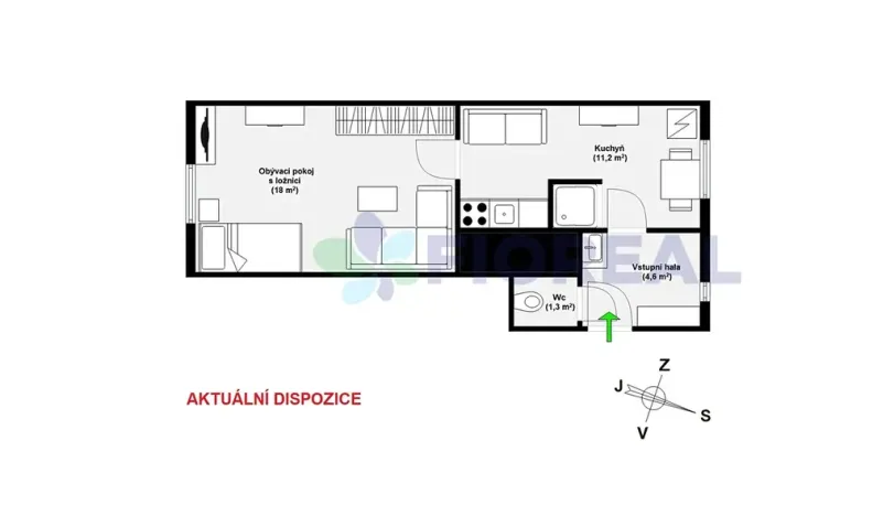 Prodej bytu 2+kk, Praha - Smíchov, Na Neklance, 36 m2