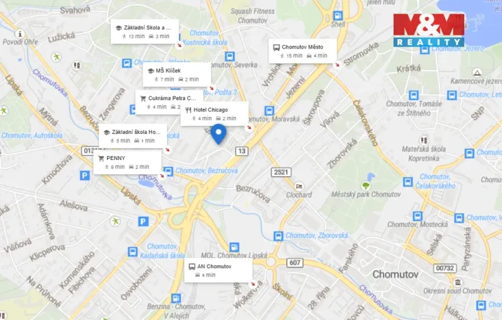 Pronájem bytu 2+1, Chomutov, Rooseveltova, 59 m2