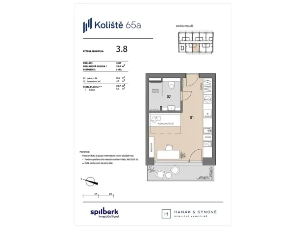 Pronájem bytu 1+kk, Brno, Koliště, 23 m2