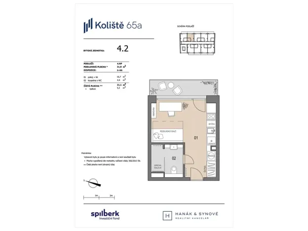 Pronájem bytu 1+kk, Brno, Koliště, 22 m2