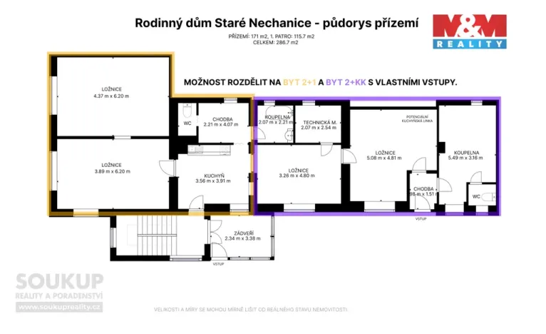 Prodej bytu 4+1, Nechanice - Staré Nechanice, 171 m2