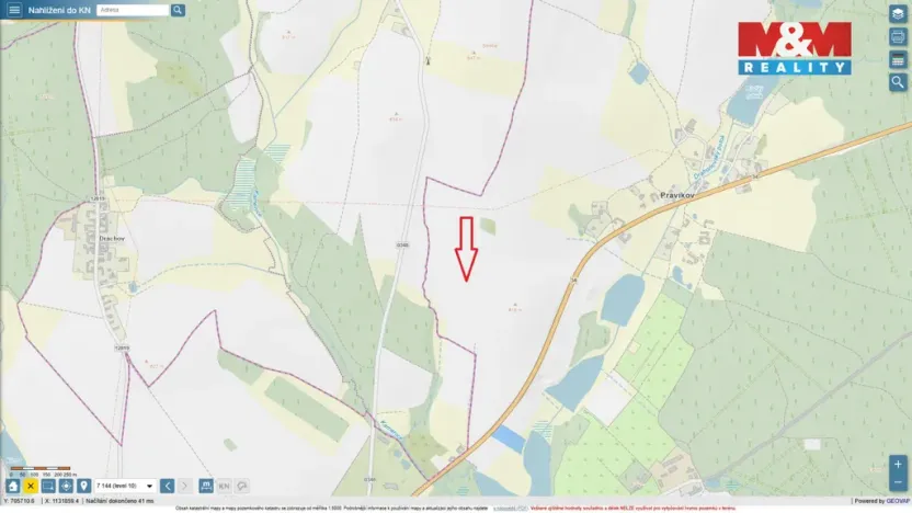 Prodej pole, Kamenice nad Lipou - Pravíkov, 1744 m2