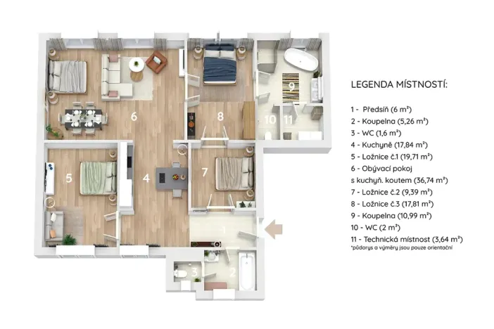 Prodej bytu 4+kk, Praha - Karlín, Křižíkova, 122 m2