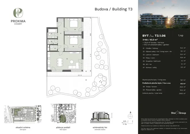 Prodej bytu 3+kk, Praha - Dolní Chabry, Kadaňská, 82 m2