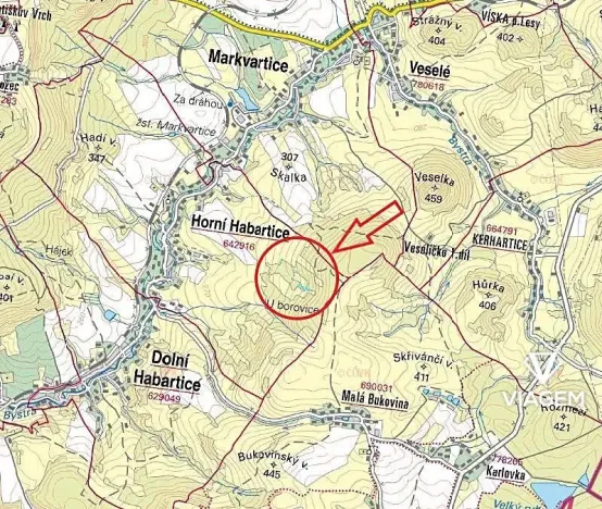 Prodej podílu lesa, Horní Habartice, 2358 m2