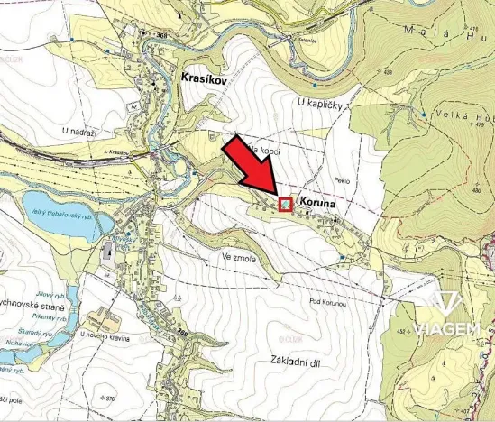 Prodej podílu pozemku pro bydlení, Koruna, 709 m2