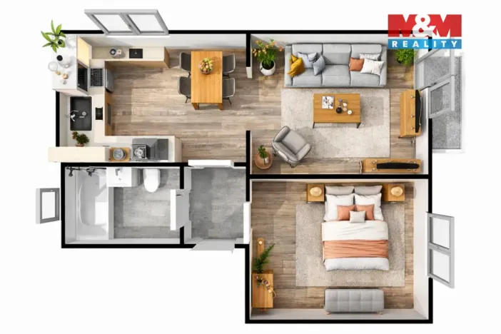 Prodej bytu 2+1, Chvaletice, 50 m2