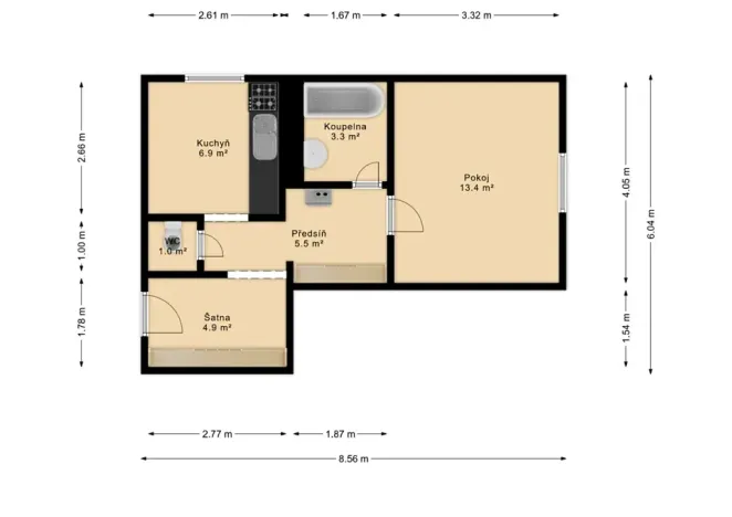 Prodej bytu 1+1, Jablonec nad Nisou, Ještědská, 35 m2
