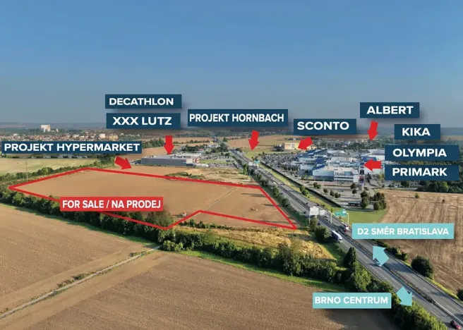 Prodej komerčního pozemku, Modřice, 7000 m2