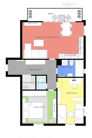 Prodej bytu 3+kk, Jince, Zborovská, 91 m2