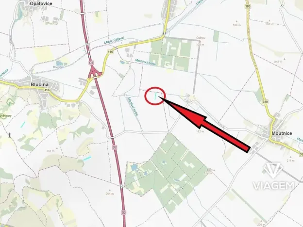 Prodej podílu pole, Blučina, 648 m2