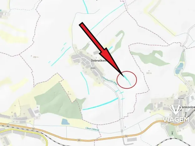 Prodej podílu pole, Dobročkovice, 1305 m2