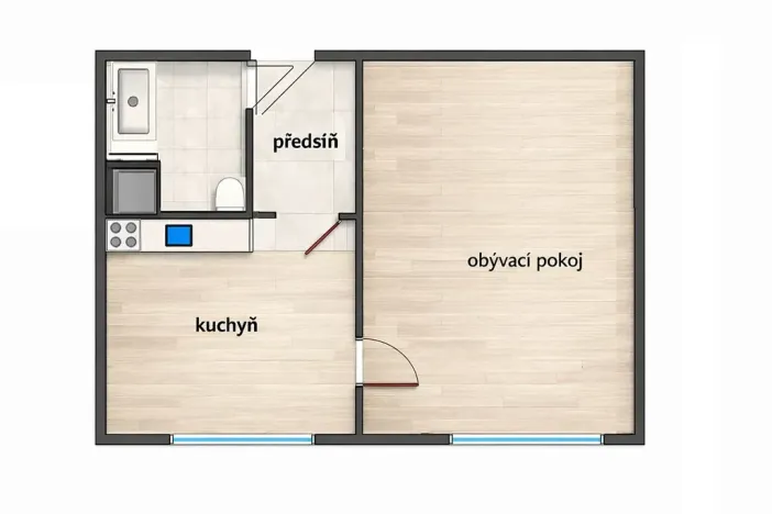 Pronájem bytu 1+1, Ústí nad Labem, Zvonková, 36 m2