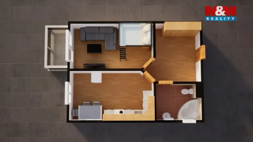 Pronájem bytu 2+kk, Liberec - Liberec VI-Rochlice, Nádvorní, 45 m2