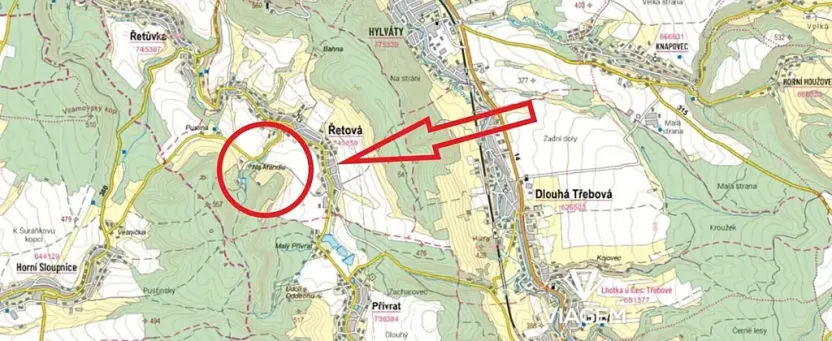 Prodej podílu pole, Řetová, 441 m2