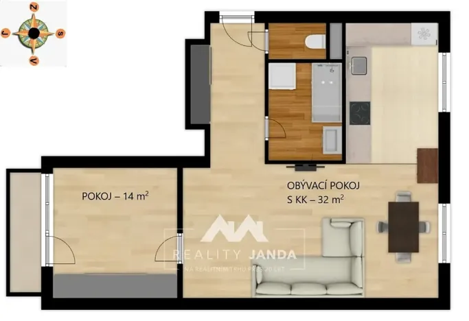 Prodej bytu 2+kk, Praha - Záběhlice, Malovická, 55 m2