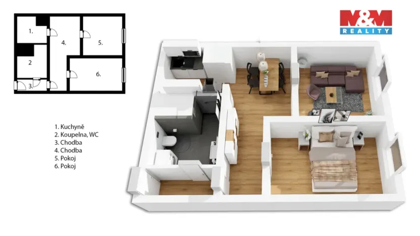 Prodej bytu 2+1, Praha - Chodov, Nechvílova, 45 m2