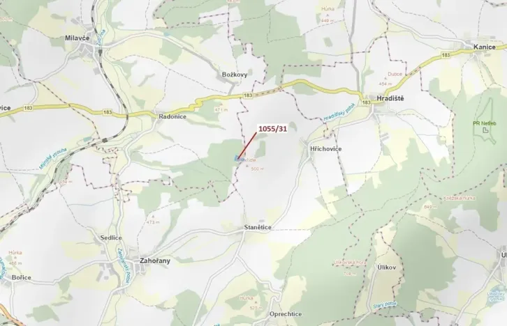 Dražba lesa, Milavče, 9168 m2