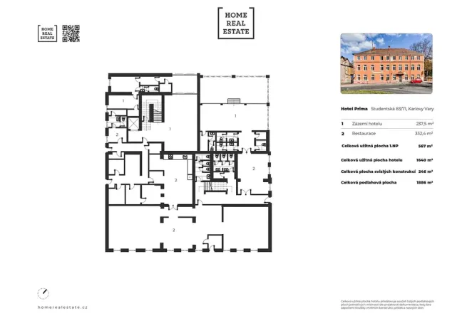 Prodej ubytování, Karlovy Vary, Studentská, 1886 m2