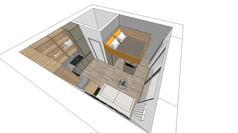 Pronájem bytu 1+kk, Brno, V rejích, 20 m2