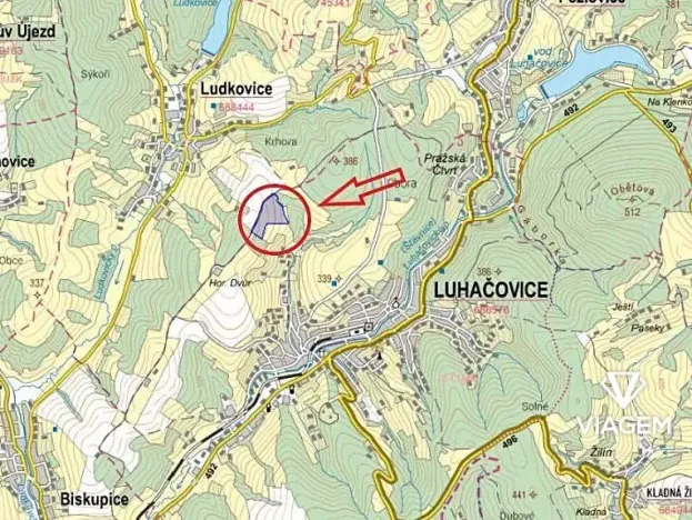 Prodej podílu pole, Luhačovice, 9039 m2