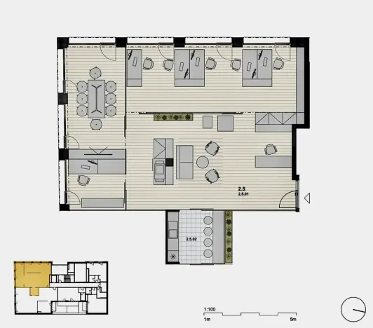 Pronájem kanceláře, Praha - Žižkov, Husitská, 123 m2
