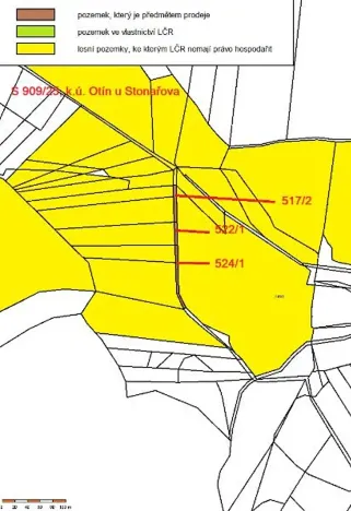 Prodej lesa, Otín, 829 m2