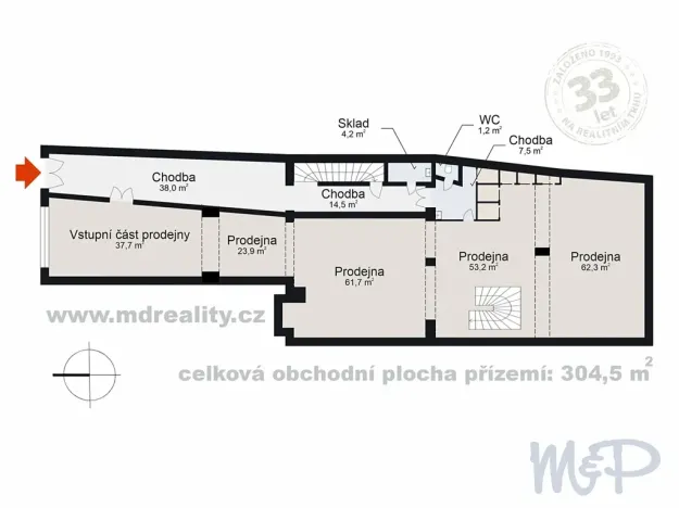 Pronájem obchodního prostoru, Jihlava, Masarykovo náměstí, 520 m2