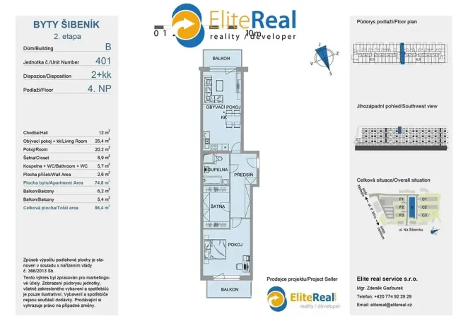 Prodej bytu 2+kk, Olomouc, Třída Jiřího Pelikána, 74 m2