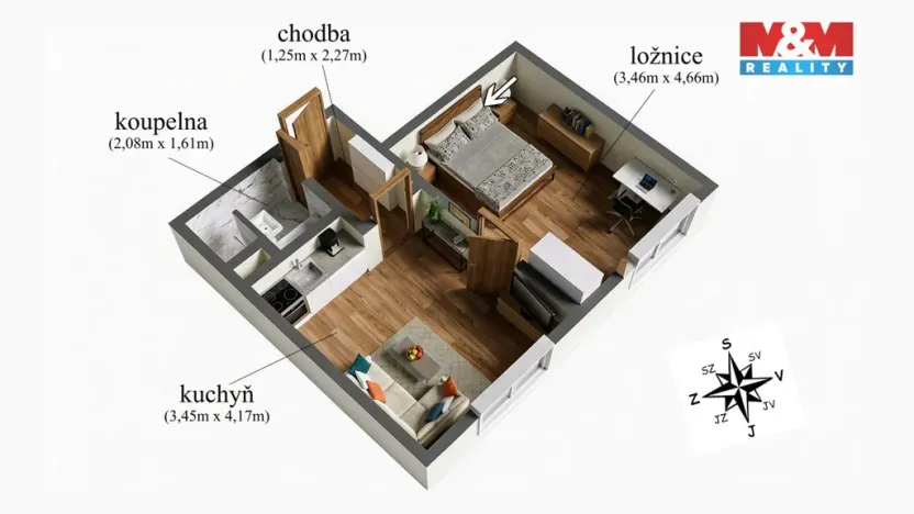 Prodej bytu 1+1, Jirkov, K. Marxe, 36 m2