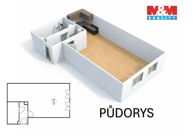 Pronájem bytu 1+kk, Kolín - Kolín I, Karlova, 20 m2