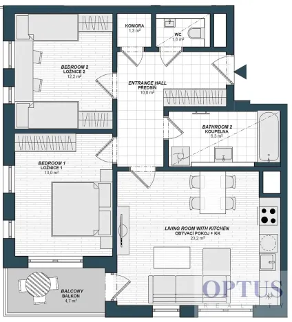 Pronájem bytu 3+kk, Praha - Hloubětín, Waltariho, 73 m2