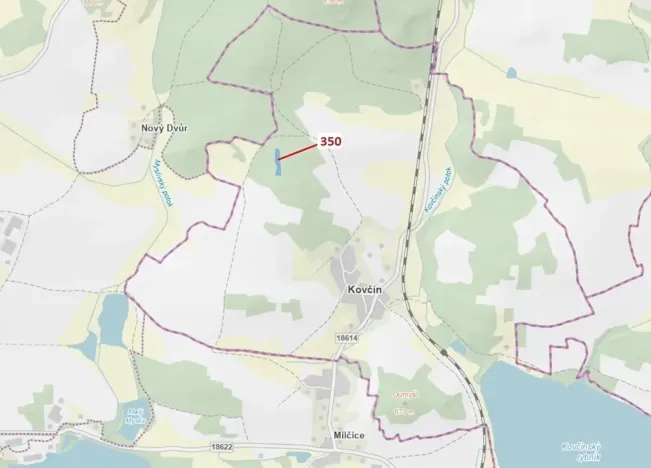 Dražba lesa, Kovčín, 3476 m2