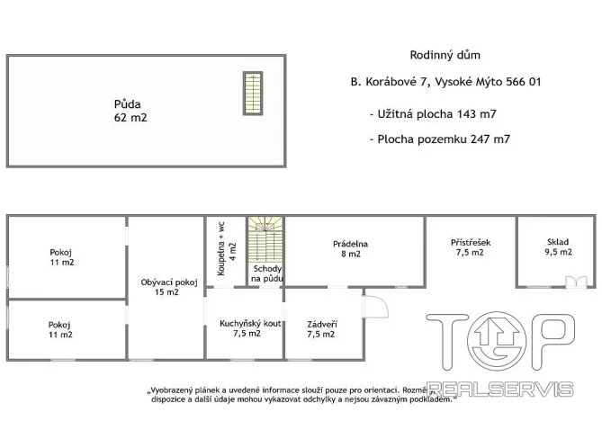 Prodej rodinného domu, Vysoké Mýto - Pražské Předměstí, B. Korábové, 142 m2