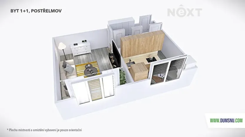 Pronájem bytu 1+1, Postřelmov, Nová, 32 m2