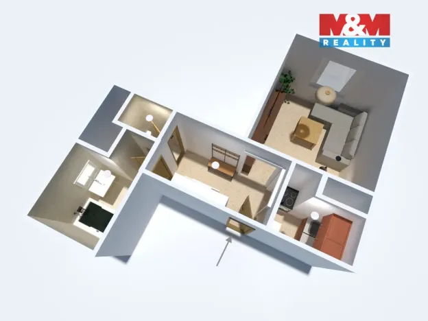 Pronájem bytu 1+kk, Příbram - Příbram VIII, Čechovská, 26 m2