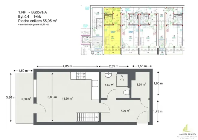 Prodej bytu 1+kk, Břeclav, 55 m2